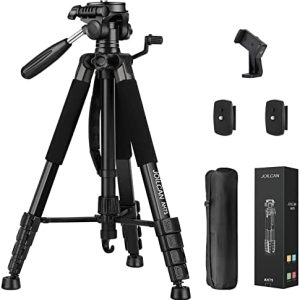 Tripod Camera Tripods, 74" Tripod for Camera Cell Phone Video Photography, Heavy Duty Tall Camera Stand Tripod, Professional Travel DSLR Tripods Compatible with Canon Nikon iPhone, Max Load 15 LB