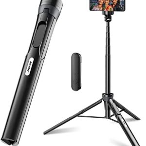 Aureday 60" Phone Tripod Stand, All in One Selfie Stick Tripod for iPhone and Android Cell Phone, Portable iPhone Tripod Stand with Remote for Video Recording/Selfie/Vlogging/Live Streaming