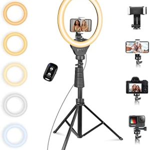 Eicaus 12" Ring Light with Tripod Stand and Phone Holder,Selfie LED Lighting with 62" Phone and Stand,Circle Ringlight for Photography,TIK Tok and YouTube,Compatible with iPhone, Android and Cameras